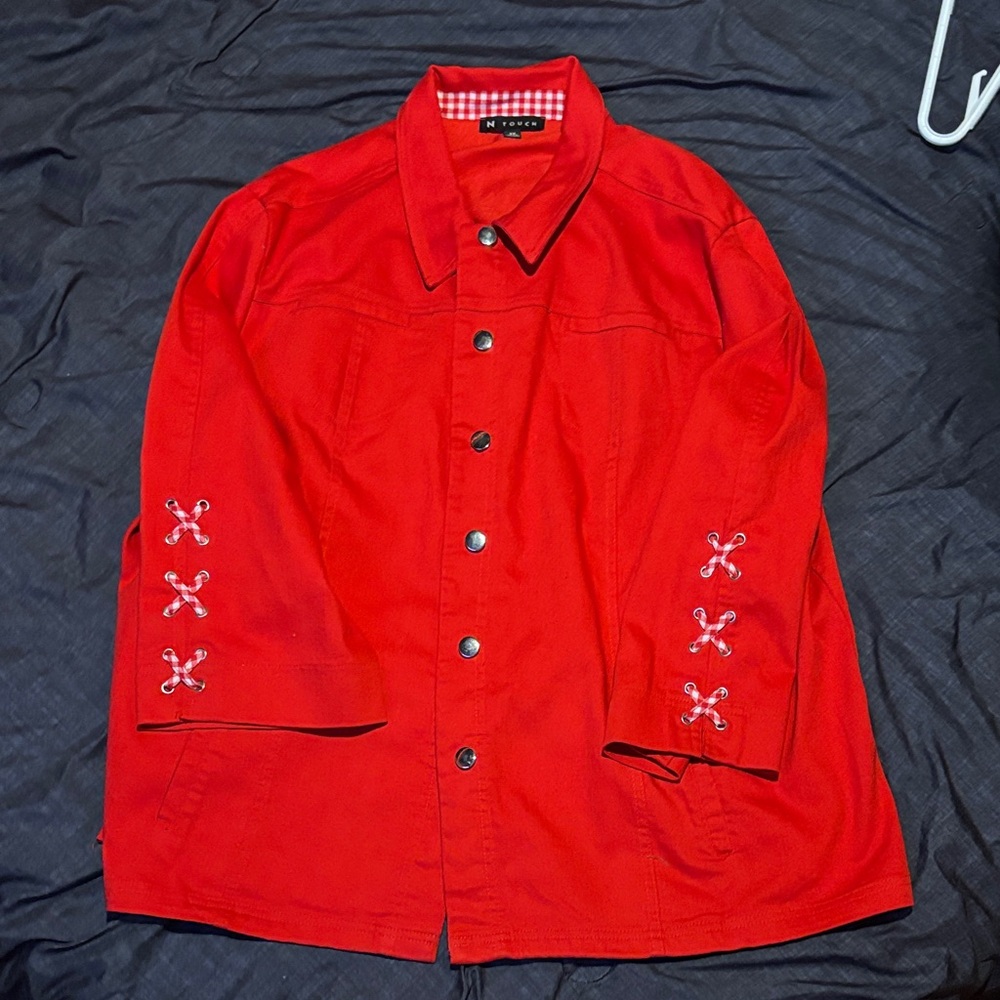 Stylish Red Men's Shirt Jacket